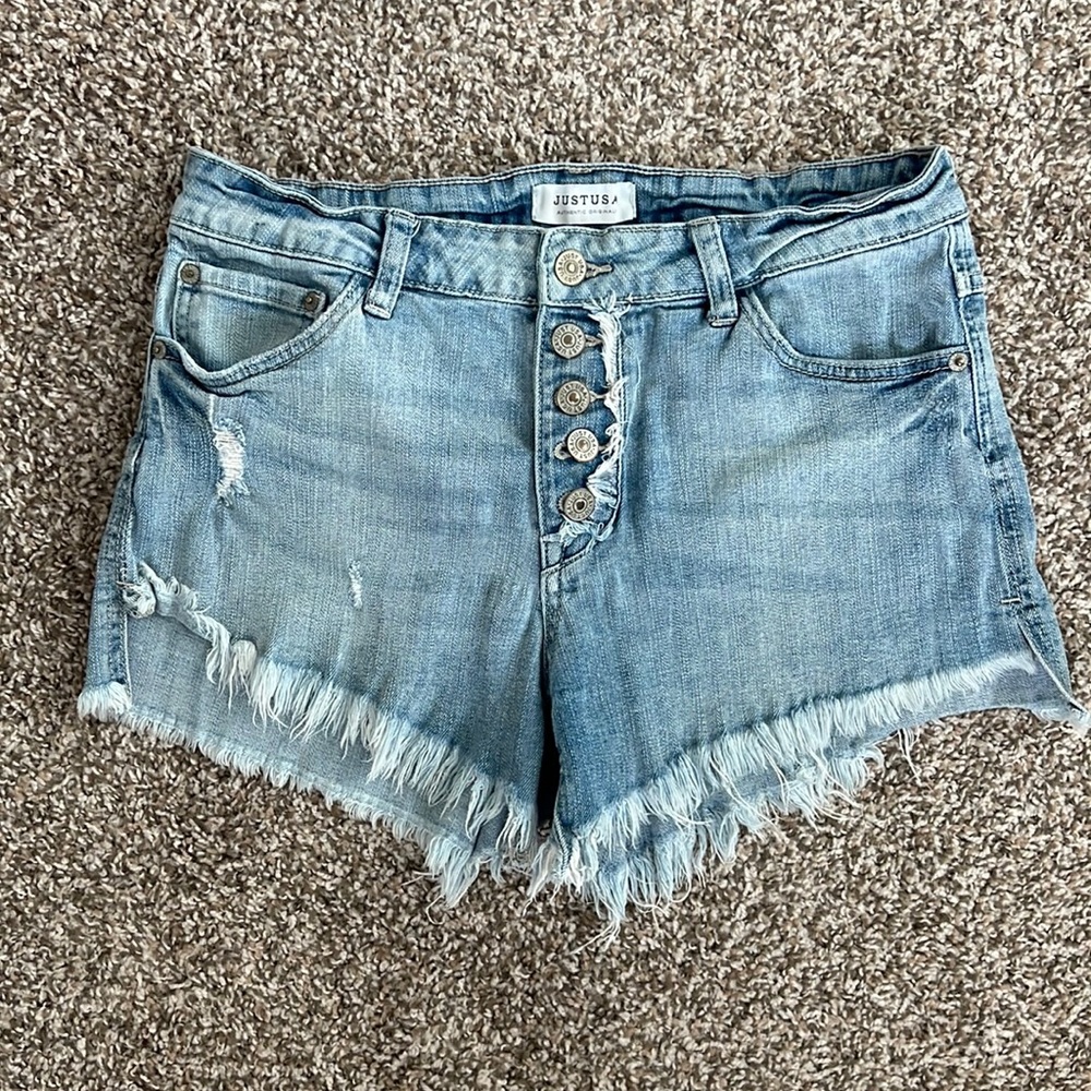 JUST USA distressed denim shorts